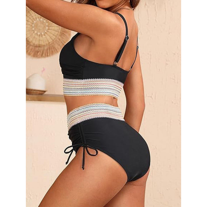 Damen Bikini-Set mit modischem Wickeldesign und verstellbaren Trägern Drune