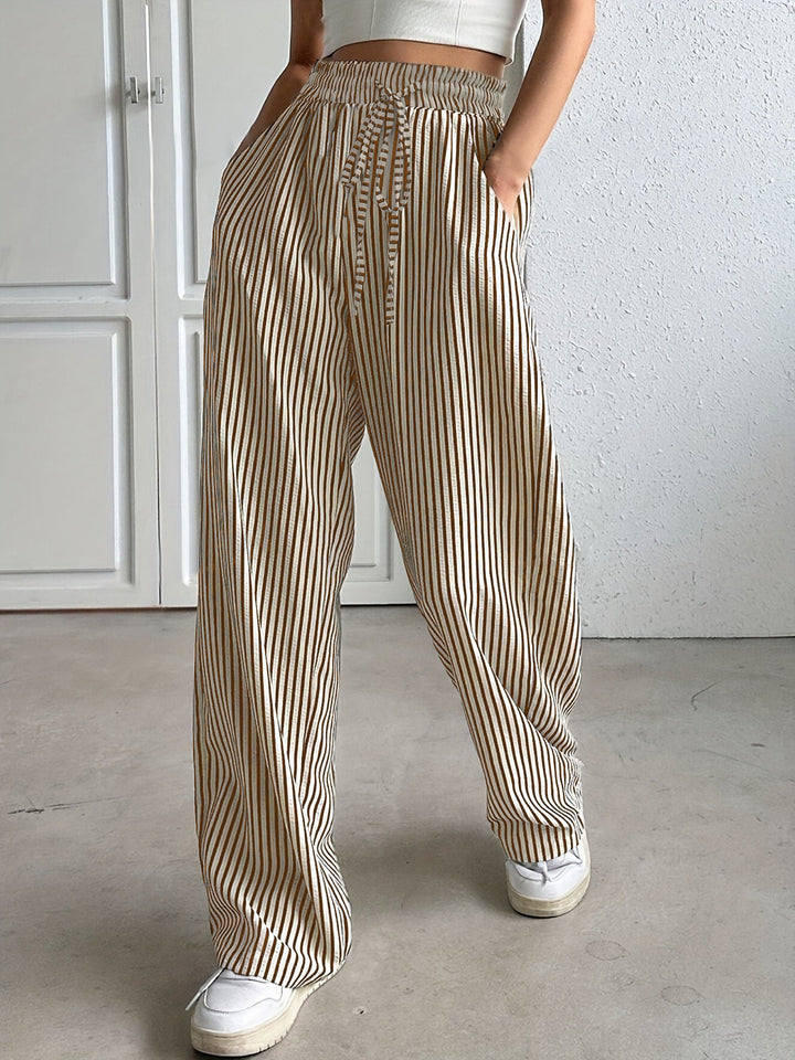Damen Weite Streifen-Hose Drune