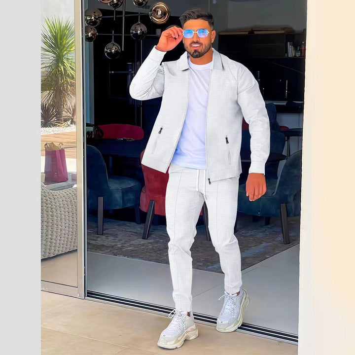 Herren eleganter und bequemer Sportanzug mit strukturierter Oberfläche Drune