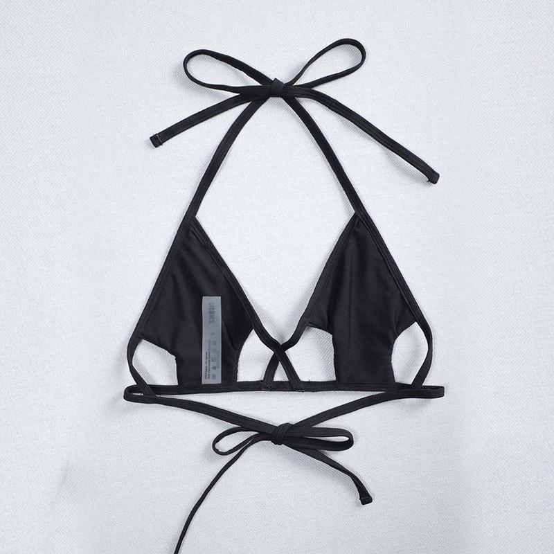 Damen Triangel-Bikini mit raffiniertem Schnitt und dekorativen Bindebändern Drune