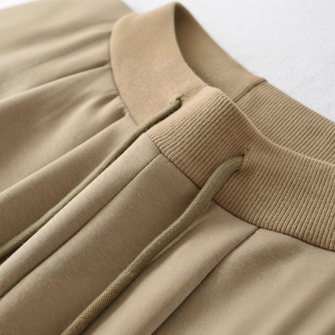 Damen Weite Lounge-Hose mit elastischem Bund und Kordelzug Drune