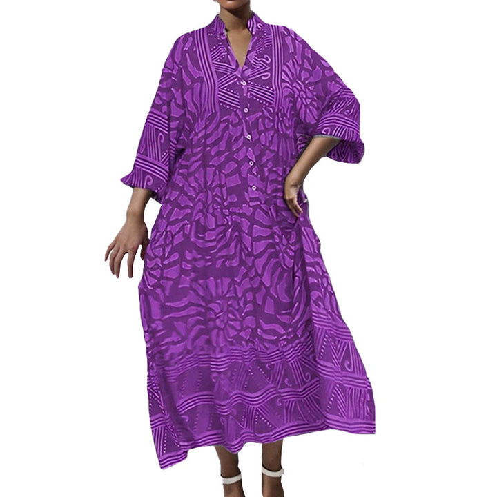 Damen Tunika-Kleid mit einzigartigem Grafikdruck und weiten Ärmeln Drune