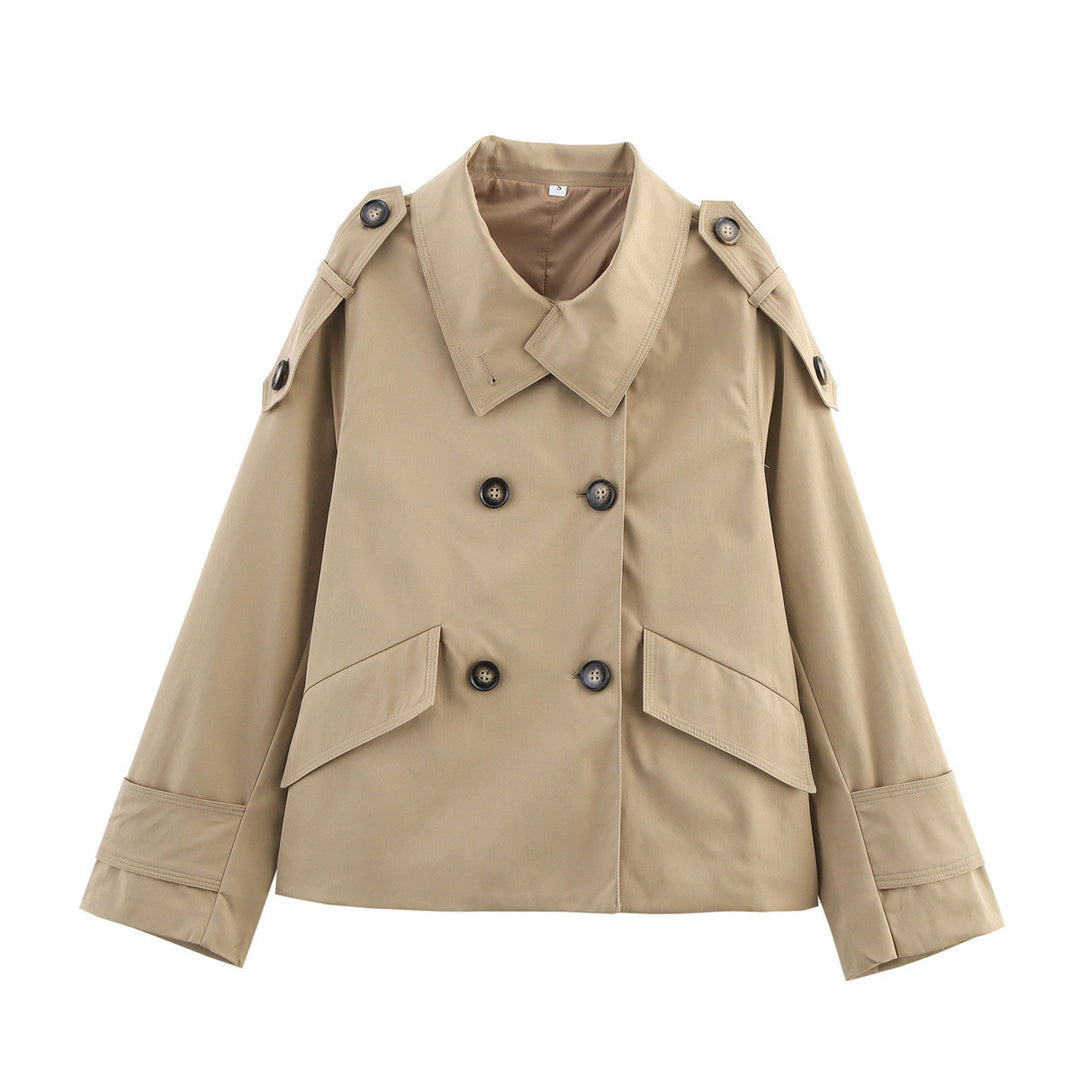 Damen modische Übergangsjacke mit doppelter Knopfleiste und praktischen Taschen Drune