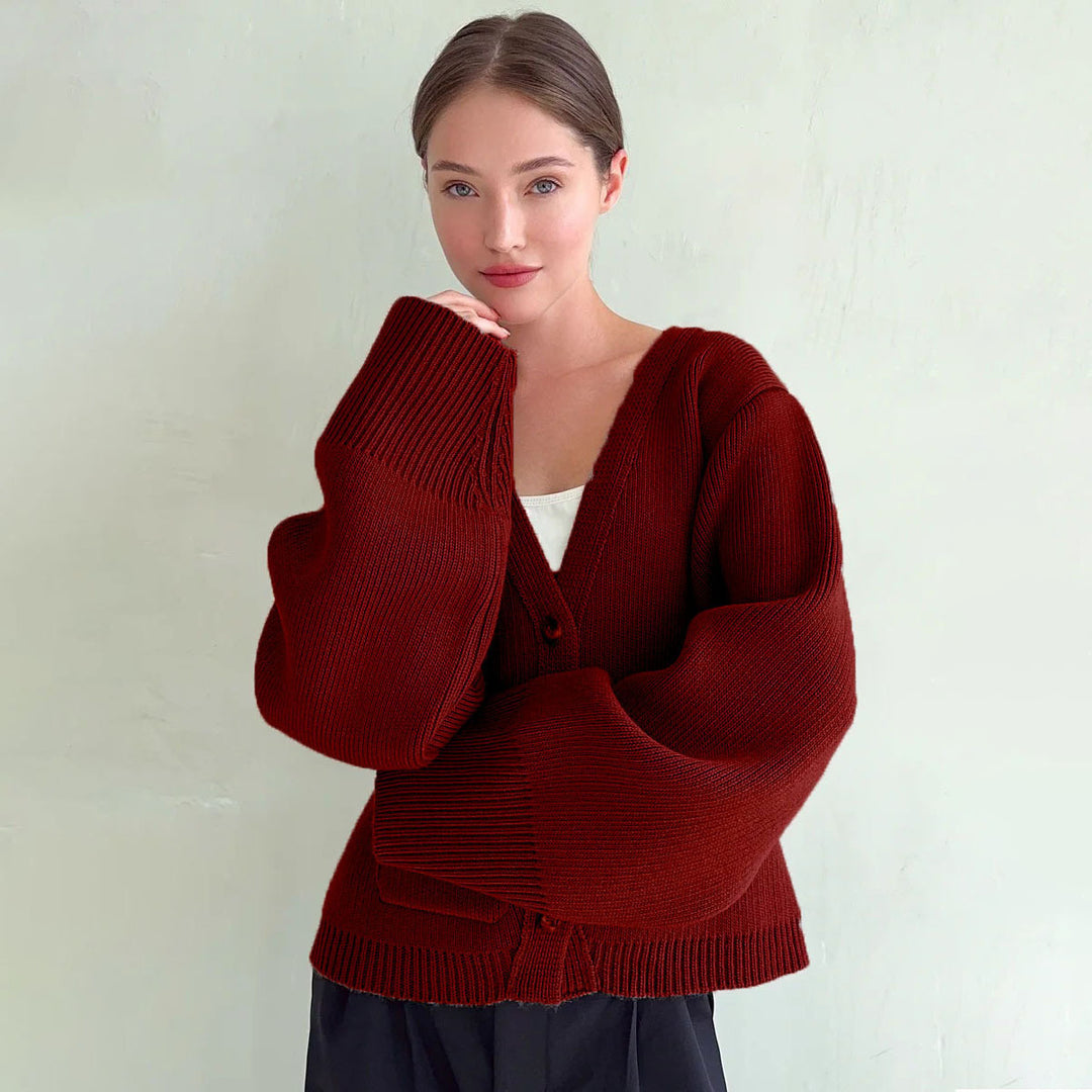 Damen Strickjacke mit weiten Ärmeln und praktischen Taschen Drune