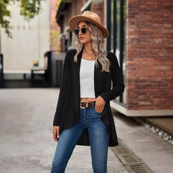 Damen Strickjacke mit asymmetrischem Saum und lässigem Schnitt Drune