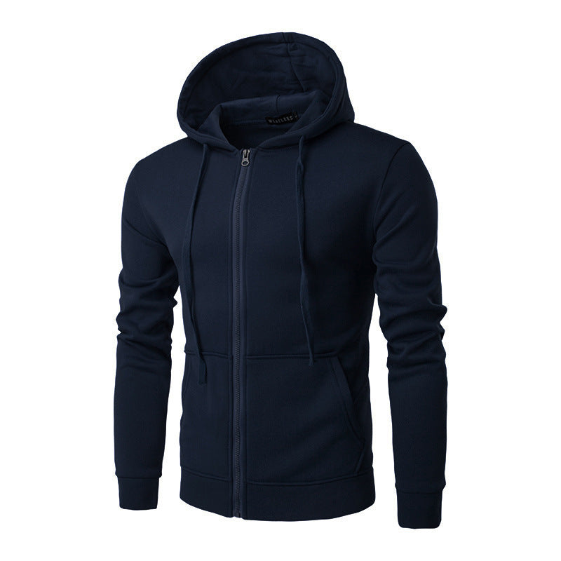 Herren nan schmal geschnittene Zip-Hoodie Jacke mit weichem Fleece-Innenfutter und Kängurutaschen Drune