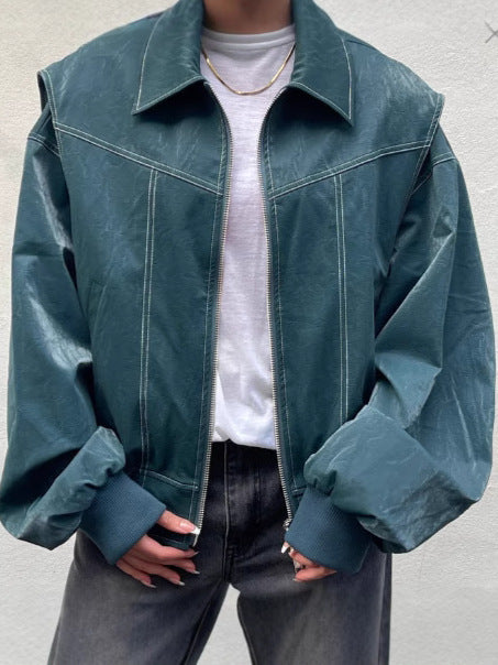 Drune | Lederjacke Kunstleder Übergröße Kunstlederjacke Lederjacke für Damen
