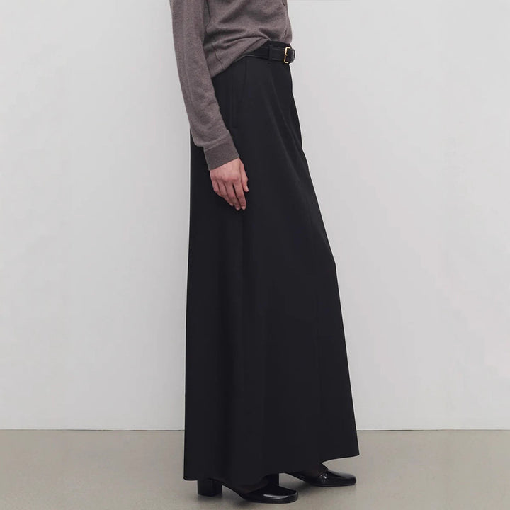 Damen Eleganter Maxirock mit hohem Bund und seitlichen Taschen Drune