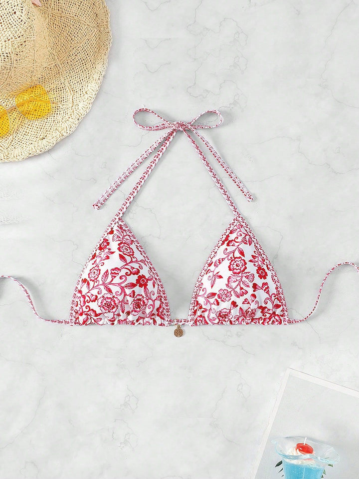 Damen Leopardenmuster Bikini-Set mit verstellbaren Trägern Drune