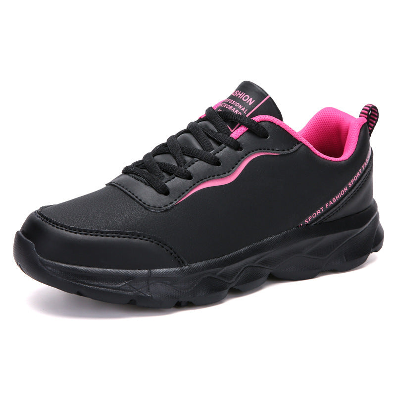 Damen nan urbaner Kunstleder-Sneaker mit gepolstertem Fersenkragen, stoßdämpfender Leichtsohle und Fersenlasche Drune