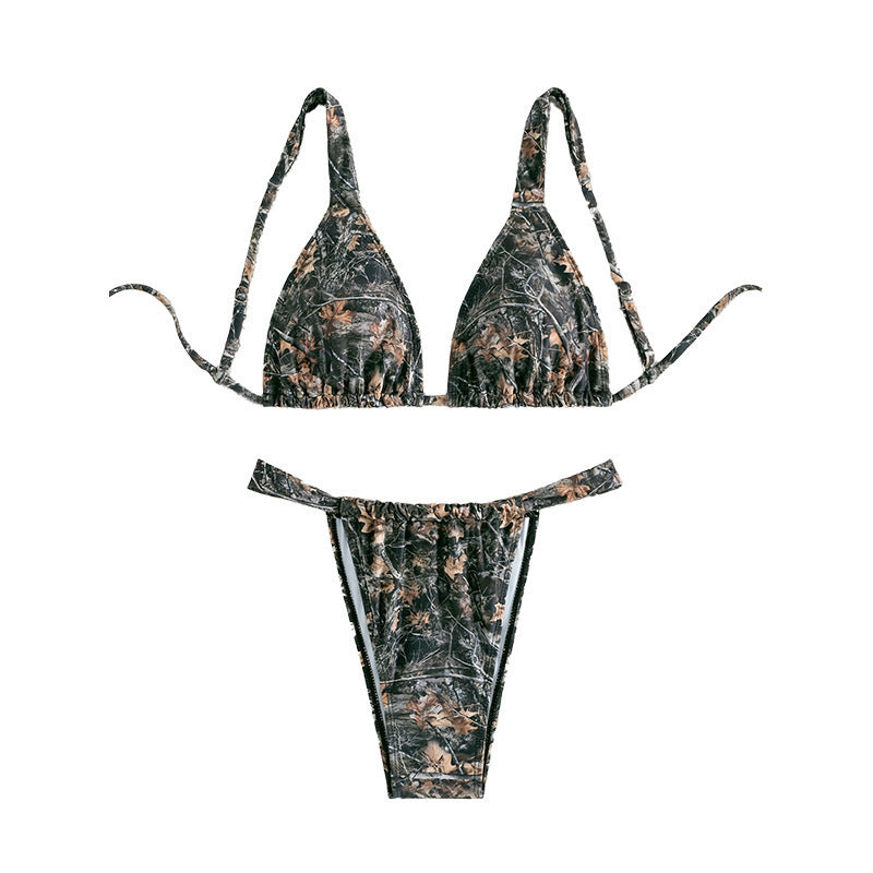 Damen Triangel-Bikini mit floralem Design Drune