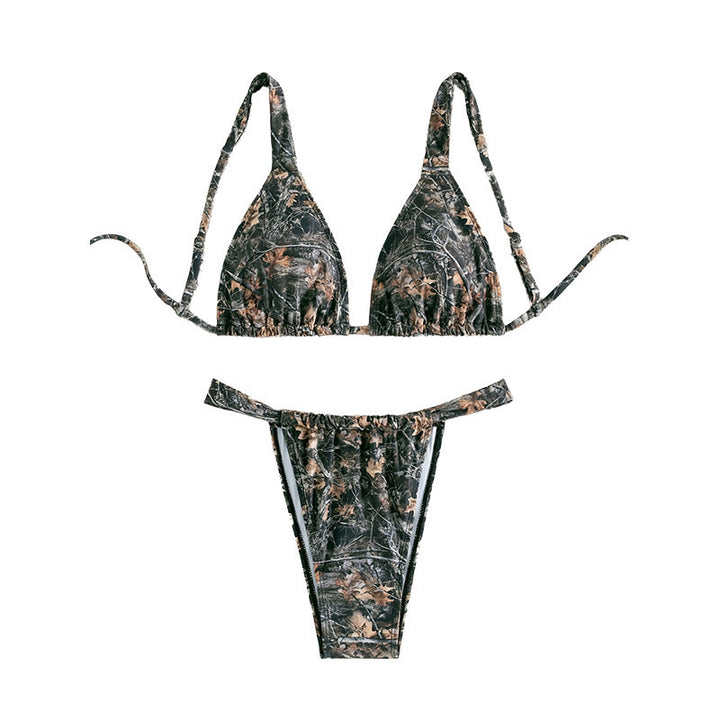 Damen Triangel-Bikini mit floralem Design Drune