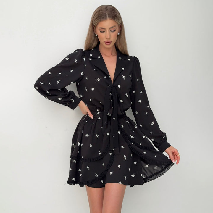 Damen Blusenkleid mit Rüschen Drune
