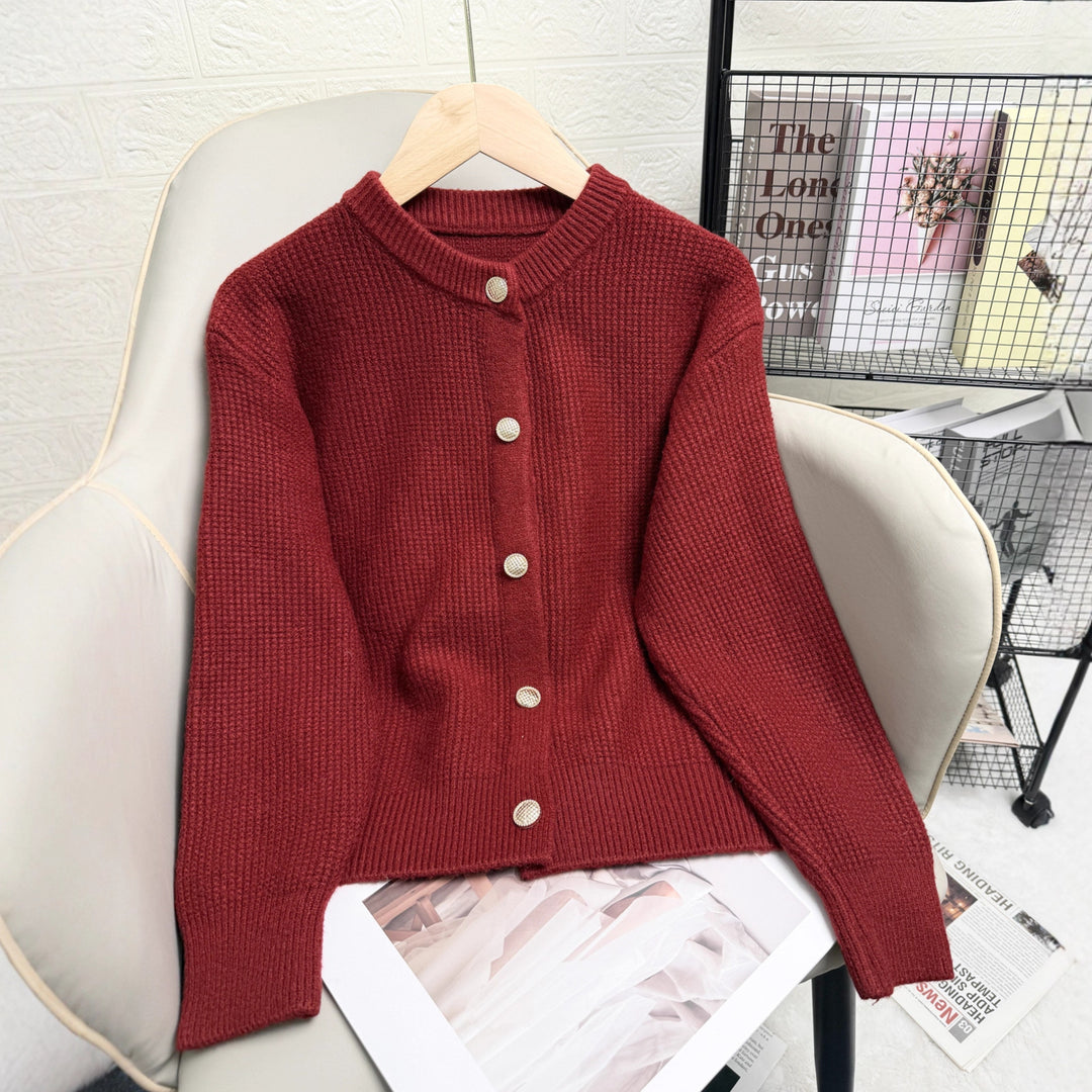 Damen Strickjacke mit Knopfdetails und modernem Strukturmuster Drune