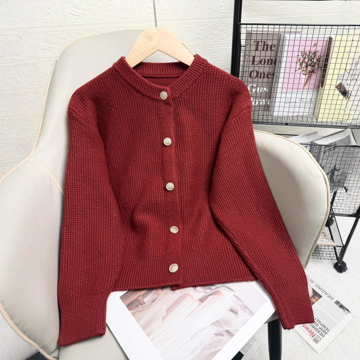 Damen Strickjacke mit Knopfdetails und modernem Strukturmuster Drune