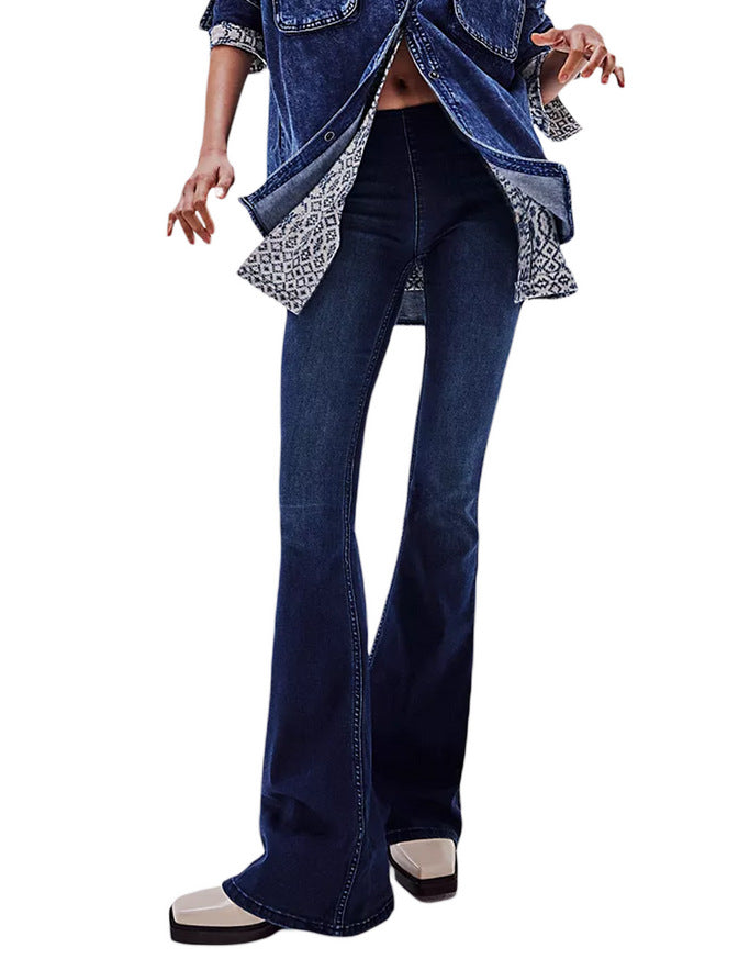 Damen Flared Jeans im lässigen Schnitt mit hohem Bund und formschmeichelnder Silhouette Drune