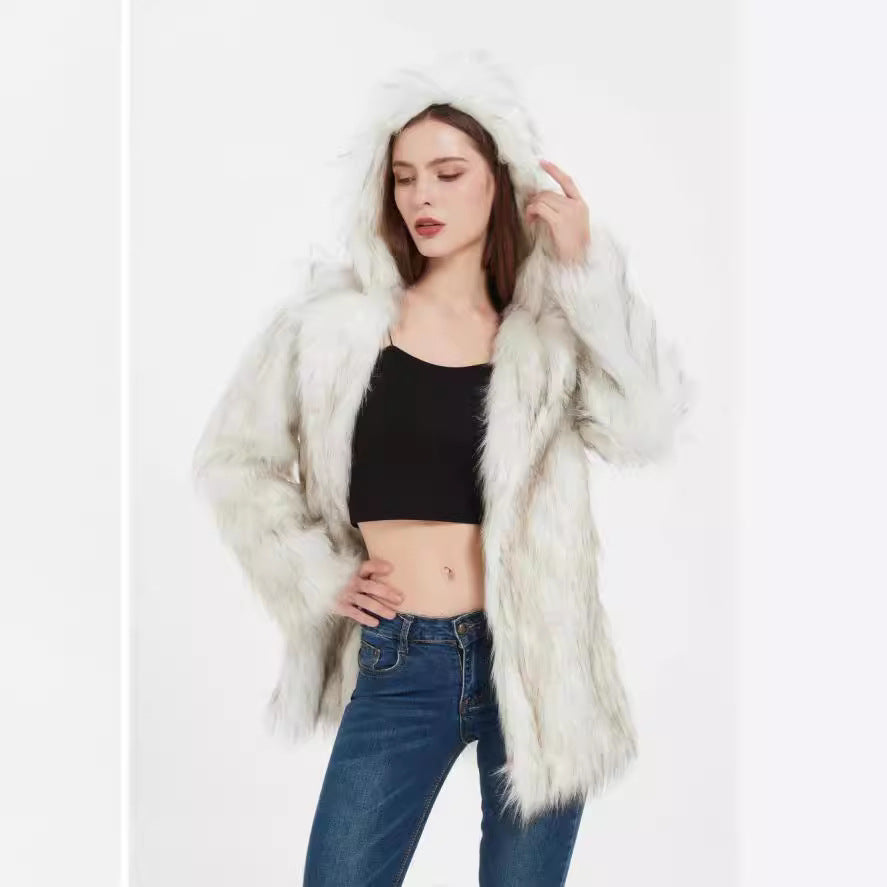 Damen Coole und lässige Kunstpelzjacke Drune