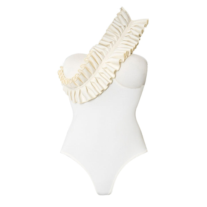 Damen Badeanzug mit asymmetrischem Volant-Design Drune