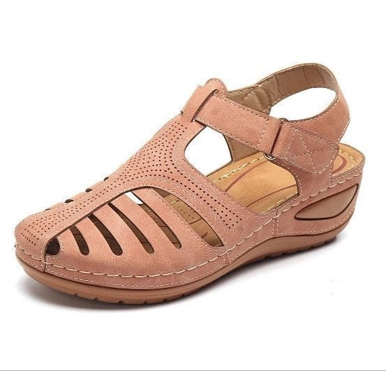 Damen nan geschlossene Slingback-Sandale mit perforiertem Obermaterial, ergonomischem Komfortfußbett und leichtem Keilabsatz Drune