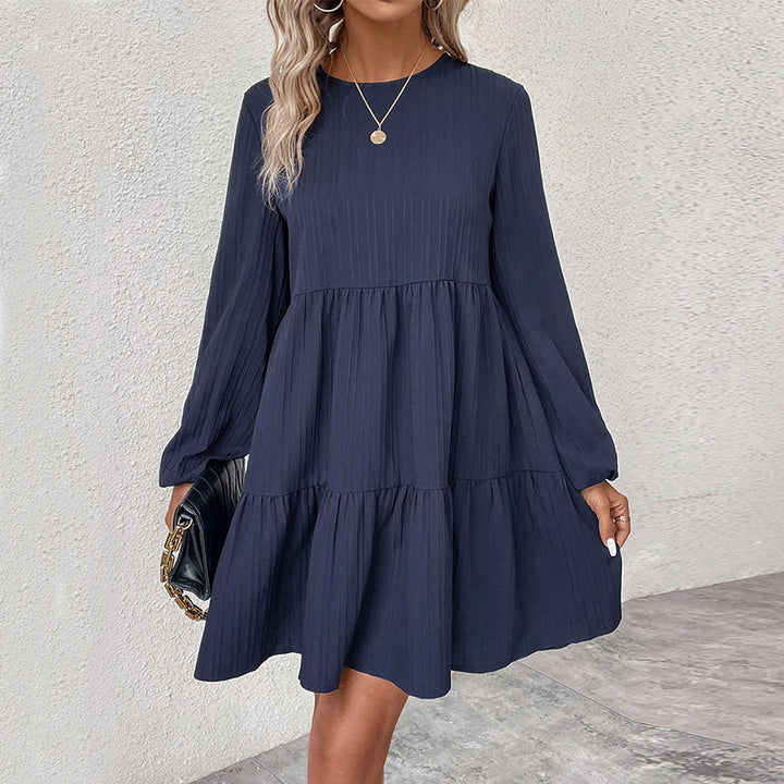 Damen modisches Kleid mit gerafftem Rock Drune