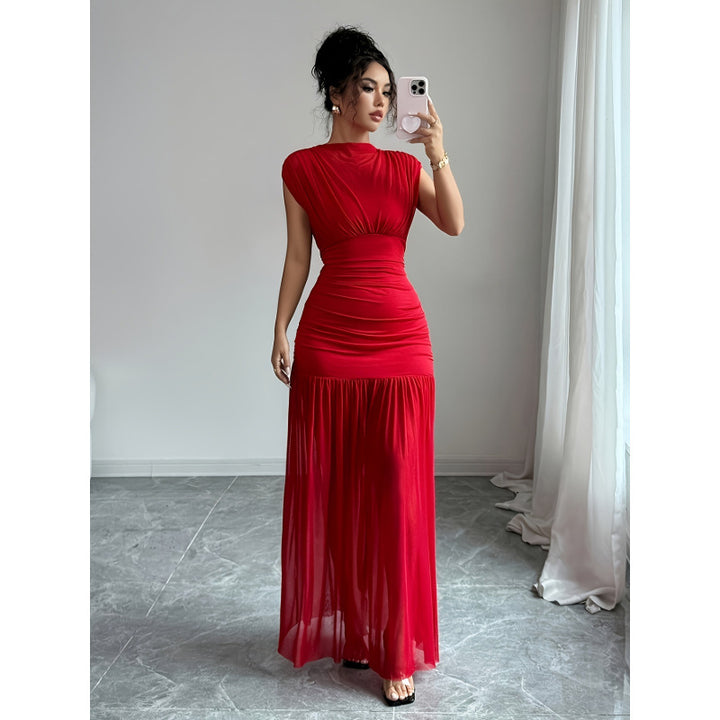 Damen Elegantes Maxikleid mit figurbetontem Schnitt und fließendem Rock Drune