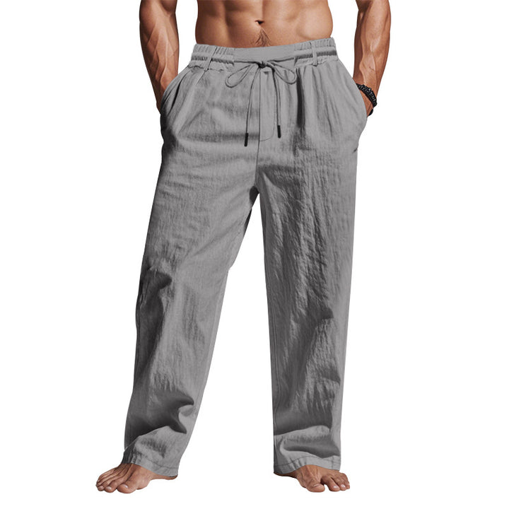 Herren entspannte Sommerhose mit elastischem Bund und praktischen Seitentaschen Drune