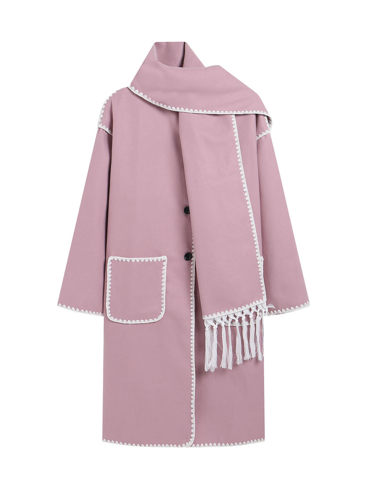 Damen eleganter Übergangsmantel mit Fransenverzierungen Drune