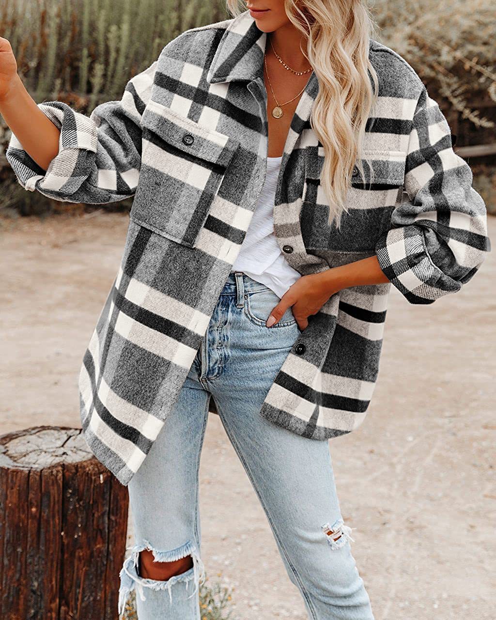 Damen Flanelljacke mit Karomuster Drune