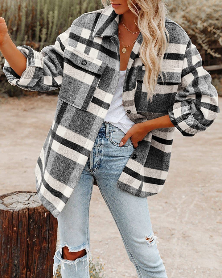 Damen Flanelljacke mit Karomuster Drune
