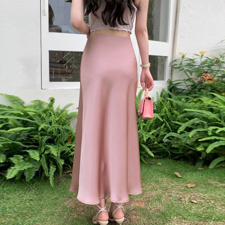 Damen Maxikleid aus seidenähnlichem Material Drune