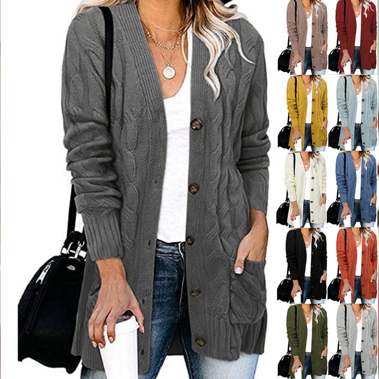 Damen Strickcardigan mit Zopfdesign und praktischen Taschen Drune