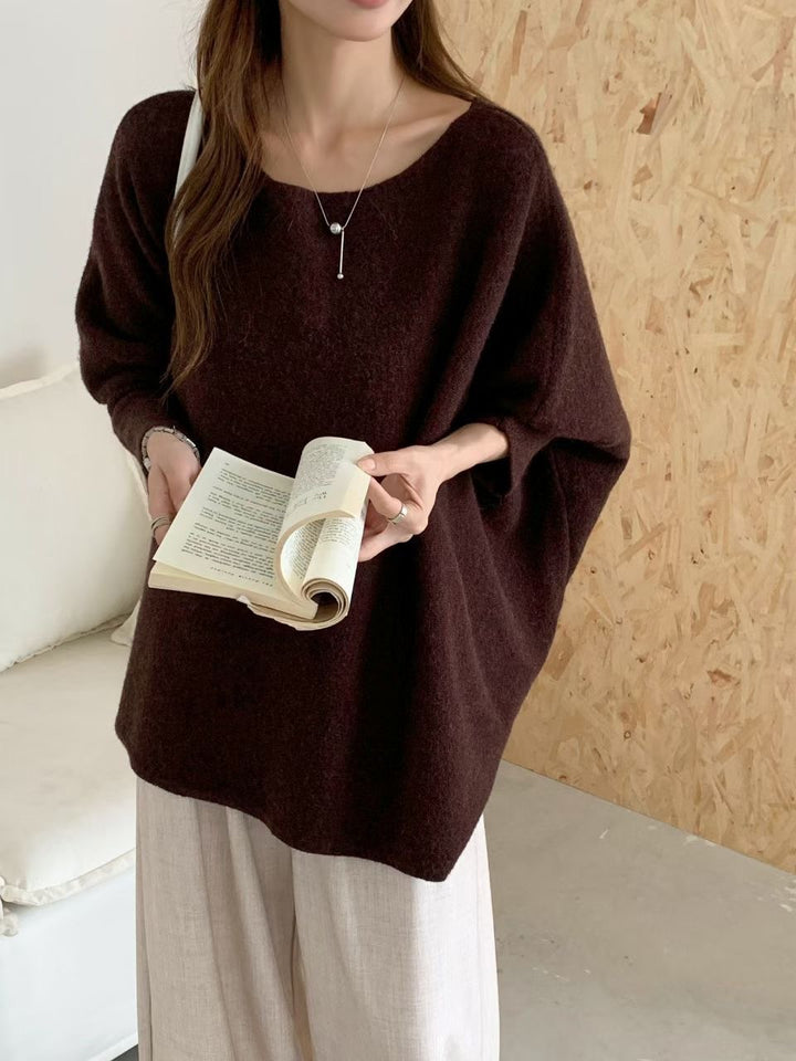 Damen Oversized Pullover mit schickem, weichem Stoff und lässigem Schnitt Drune