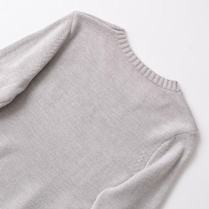 Damen Gemütlicher Feinstrickpullover mit Rundhalsausschnitt und zeitlosen Details Drune