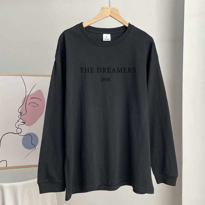 Damen lässiges Langarmshirt mit kreativem Print Drune