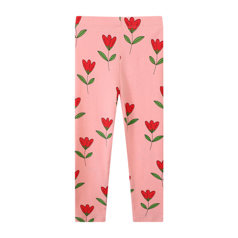 Mädchen Leggings mit verspieltem Blumenmuster Drune