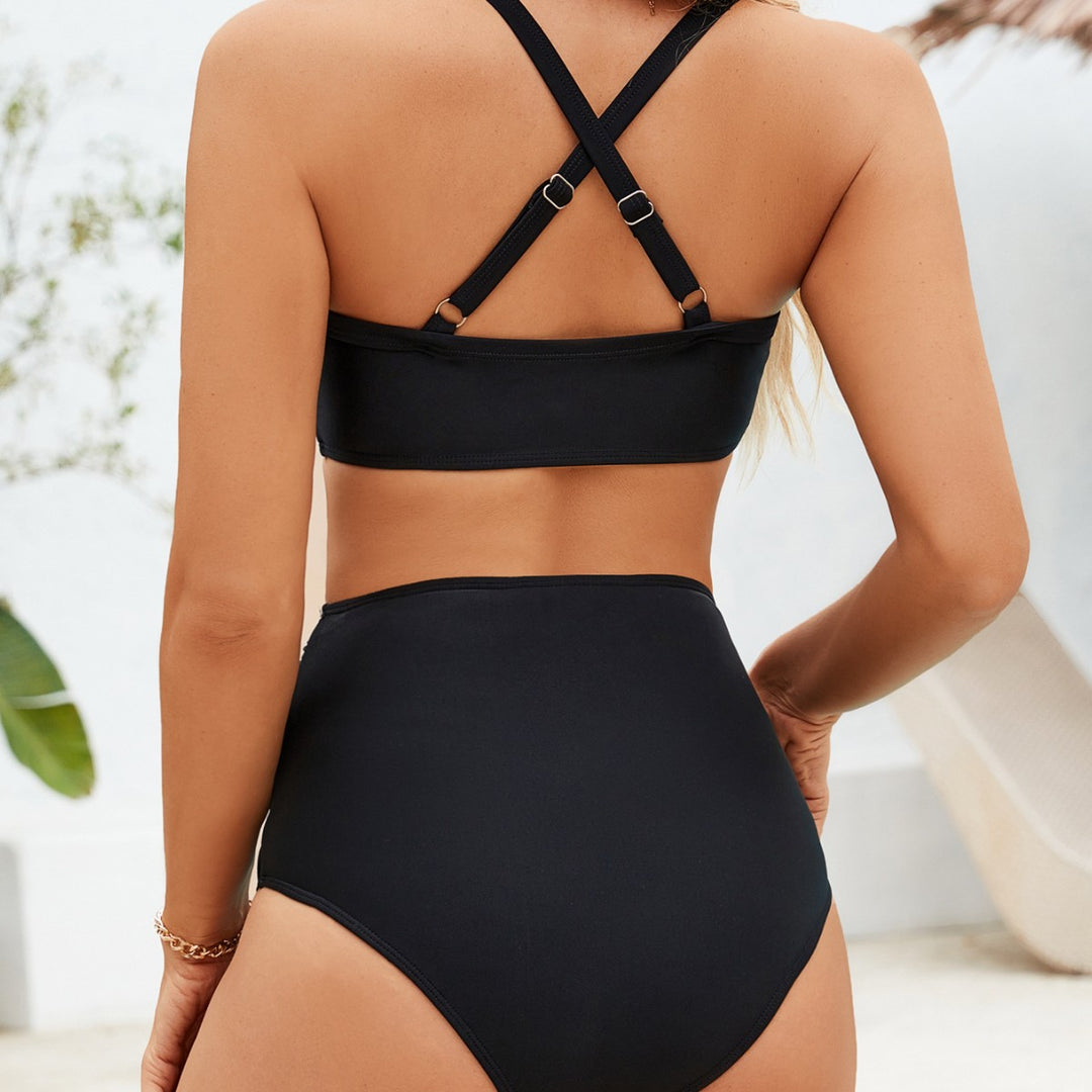 Damen Hochgeschnittener Bikini mit raffiniertem Wickel-Design Drune