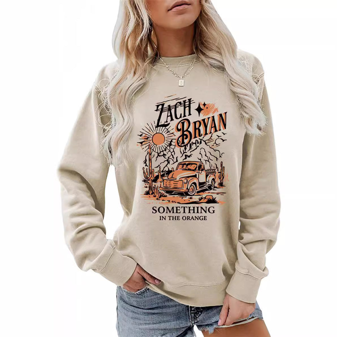 Damen Sweatshirt mit inspirierendem Vintage-Truck-Design Drune