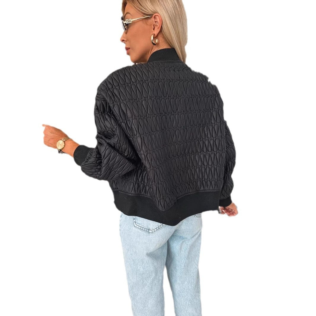 Damen Stepp-Bomberjacke mit elastischen Bündchen und modernem Reißverschluss Drune