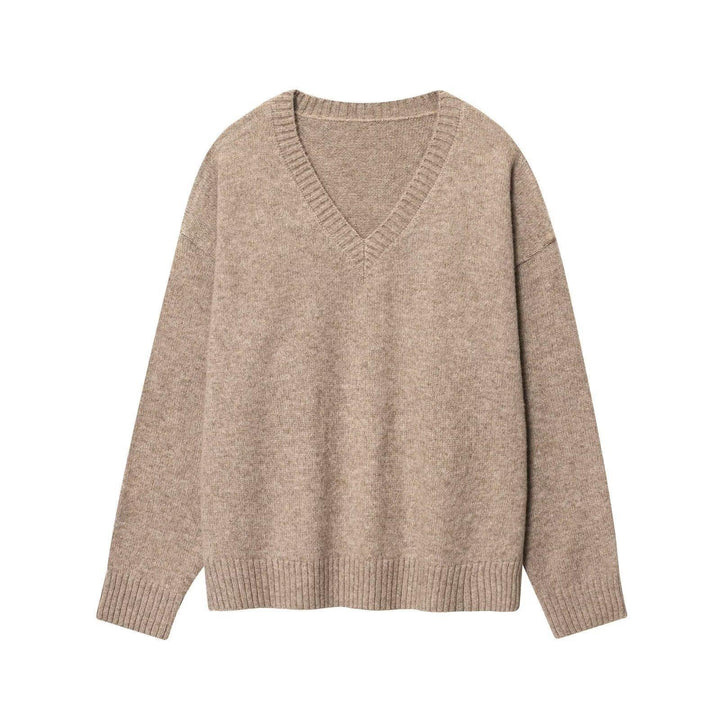 Damen gemütlicher V-Ausschnitt Pullover Drune
