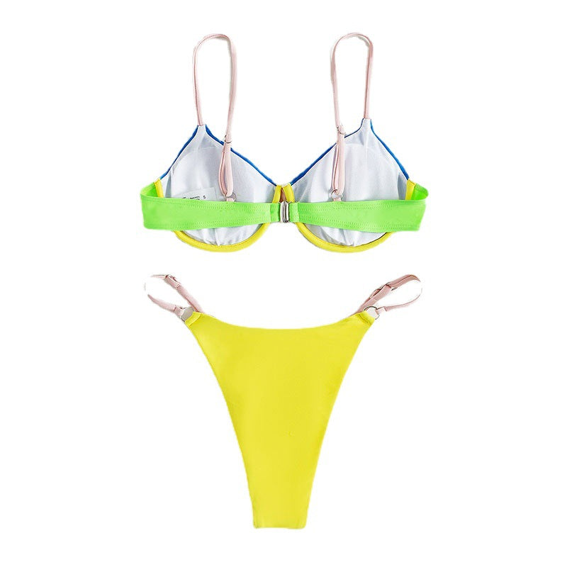 Damen Triangel-Bikini mit verstellbaren Trägern und innovativem Farbdesign Drune