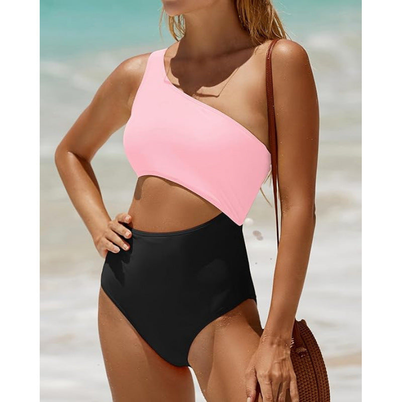 Damen Einseitiger Cut-Out Badeanzug mit attraktivem Design Drune