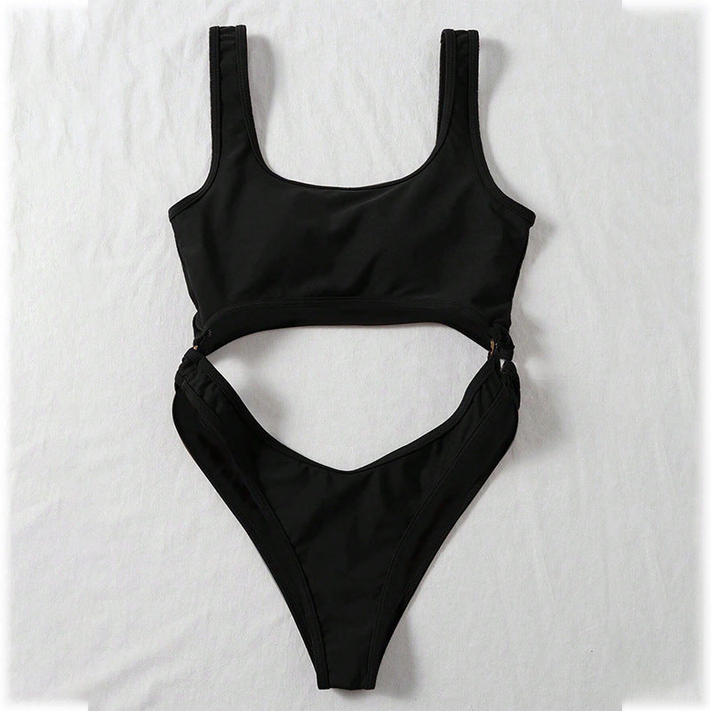 Damen Einteiler Badeanzug mit tiefem Cut-Out und modernem Design Drune