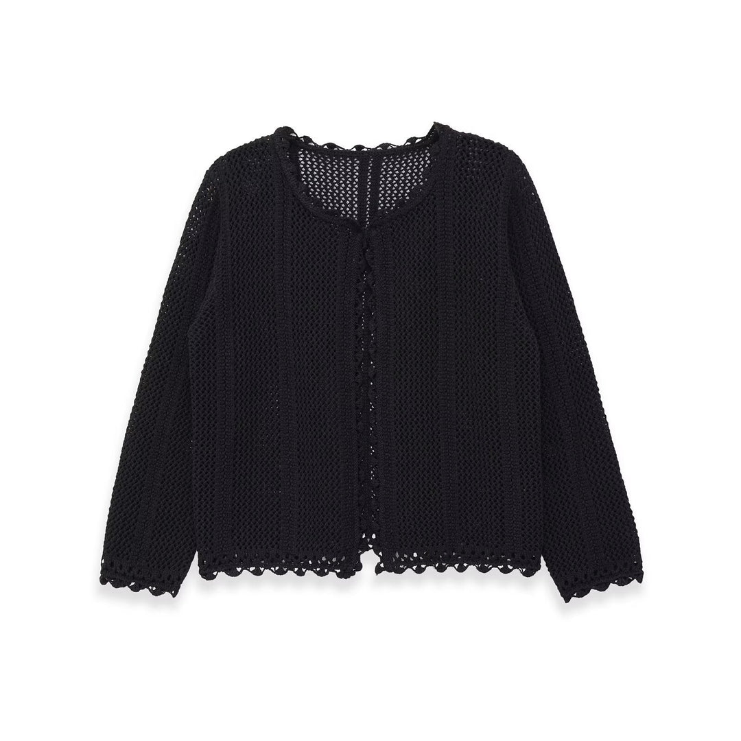 Damen luftige Strickjacke mit feinen Details und romantischem Design Drune