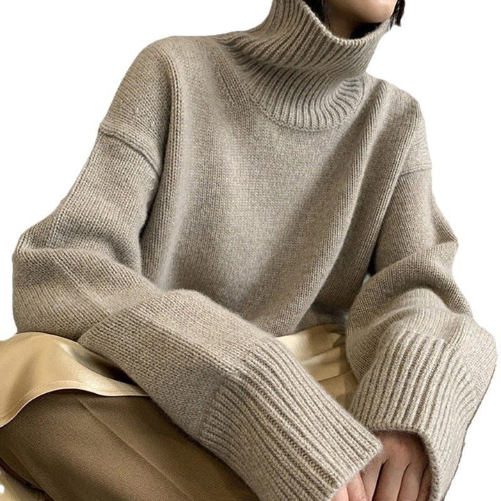 Damen Ikonischer Pullover mit hohem Kragen und Oversized-Schnitt Drune