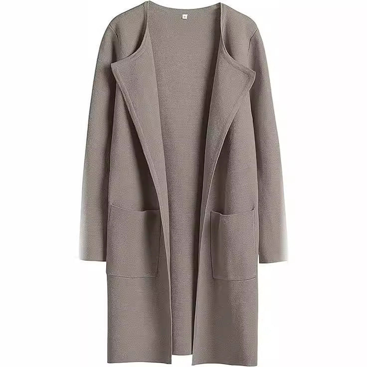 Damen Oversized Strickmantel mit offenen Fronten und praktischen Taschen Drune