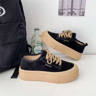 Damen Plattform Sneakers mit luxuriösem Wildleder-Obermaterial und modischem Schnürdesign Drune