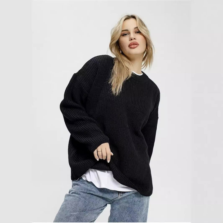 Damen Grober Strickpullover Drune
