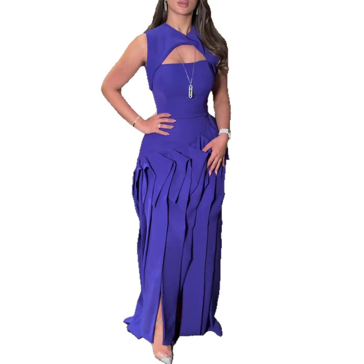 Damen Maxikleid mit außergewöhnlichem Cut-Out und voluminösen Drapierungen Drune
