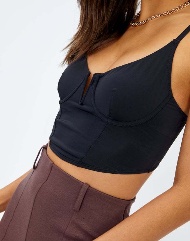 Damen Crop-BH mit floralem Design und V-Ausschnitt Drune