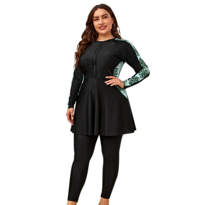 Damen Badeanzug mit langem Arm und modischem Schnitt Drune